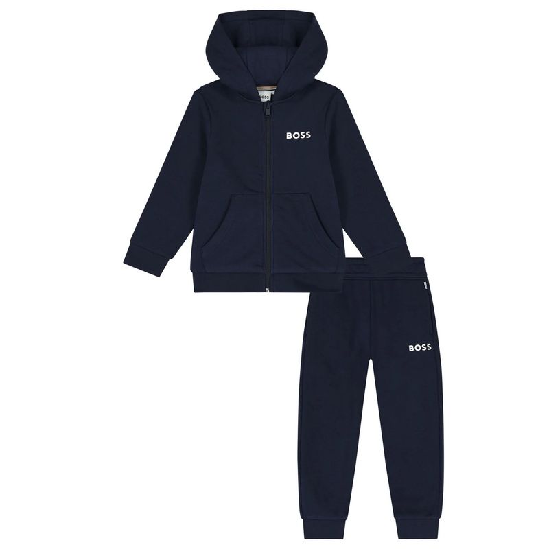 NAVY HOODED TRACKSUIT WHT LOGO / J51136-849-0