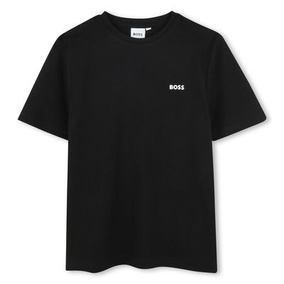 BLACK TSHIRT SMALL BOSS LOGO SHORT SLEEVE / J51619-09B-0