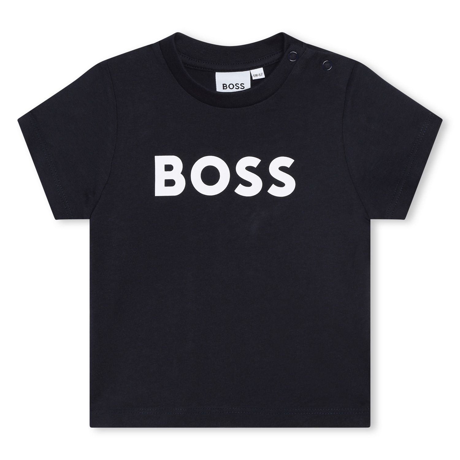 NAVY TSHIRT SHORT SLEEVE WHITE BOSS LOGO / J05P12-849-0