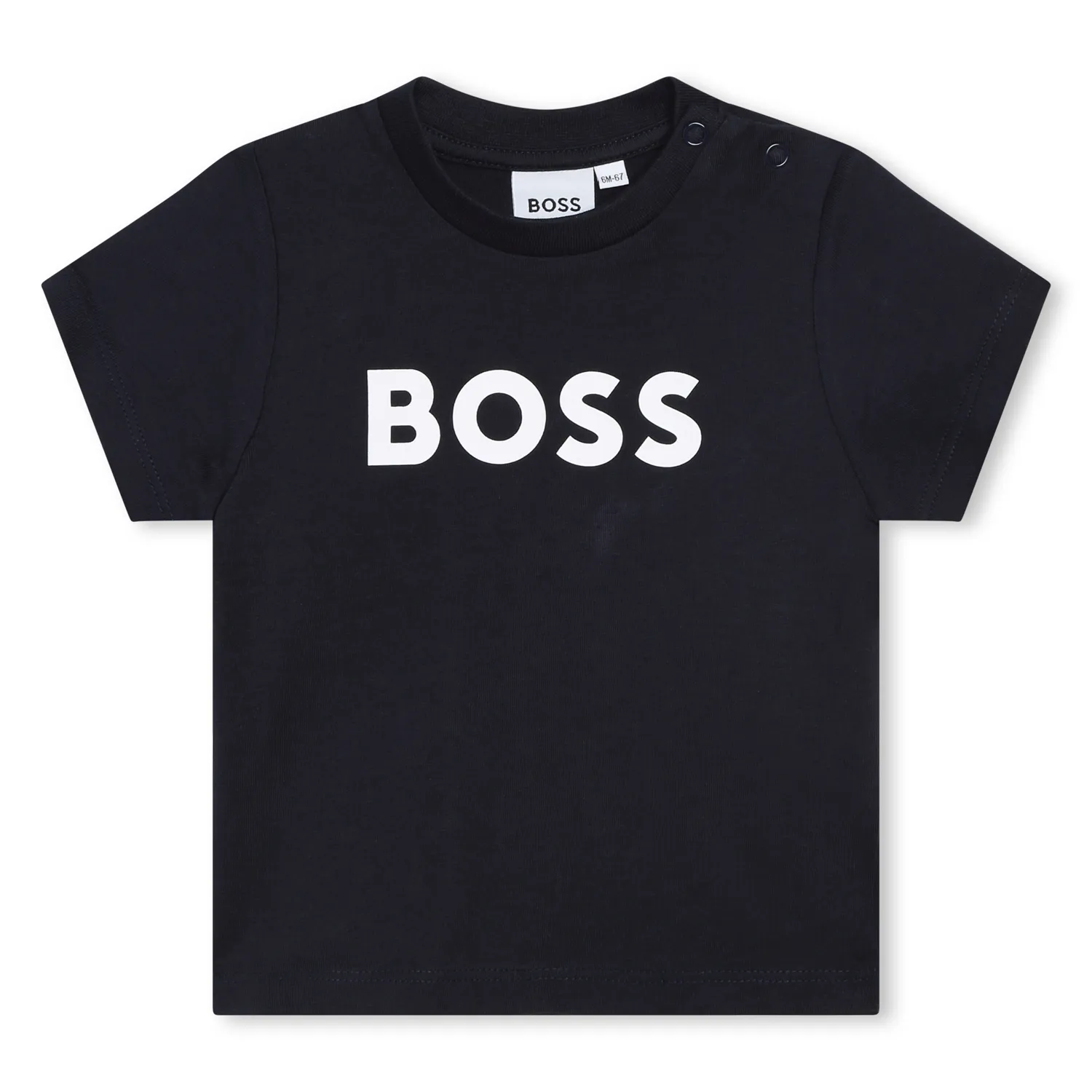 NAVY TSHIRT SHORT SLEEVE WHITE BOSS LOGO / J05P12-849-0