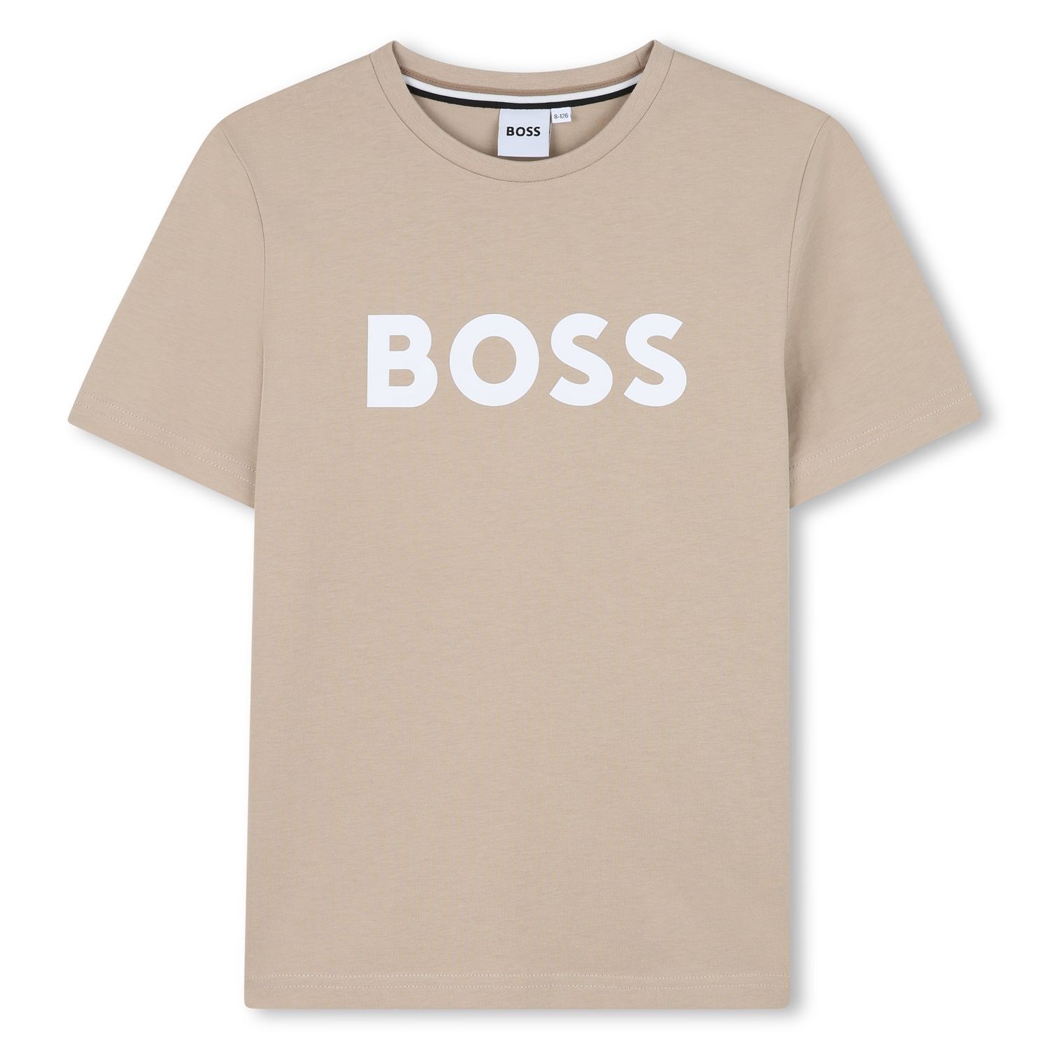 TAN TSHIRT SHORT SLEEVE WHITE BOSS LOGO / J52030-249-0