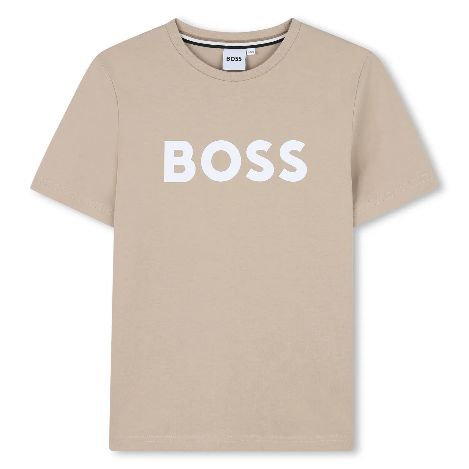 TAN TSHIRT SHORT SLEEVE WHITE BOSS LOGO / J52030-249-0