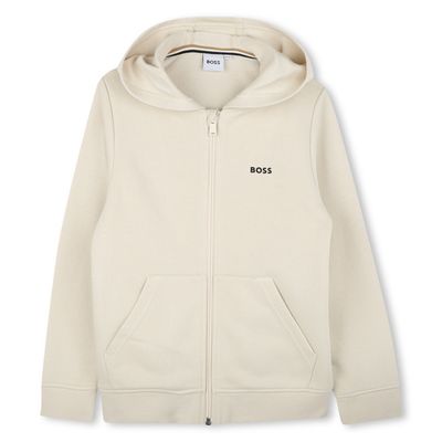 BEIGE HOODIE CARDIGAN ZIP CLOSURE / J51958-21C-0