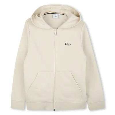 BEIGE HOODIE CARDIGAN ZIP CLOSURE / J51958-21C-0