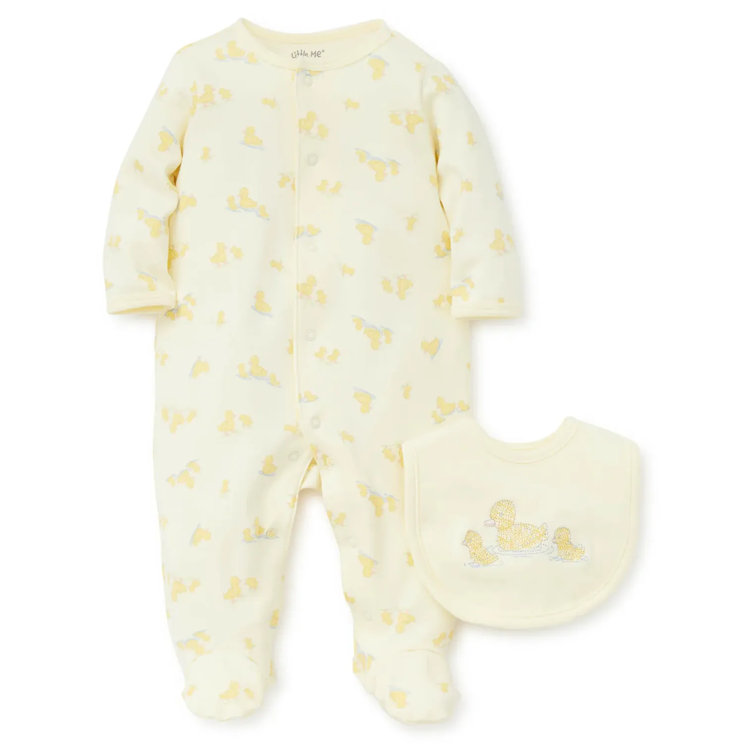 2PC YELLOW SLEEPER & BIB DUCK PRINT / LBQ07040N-L798