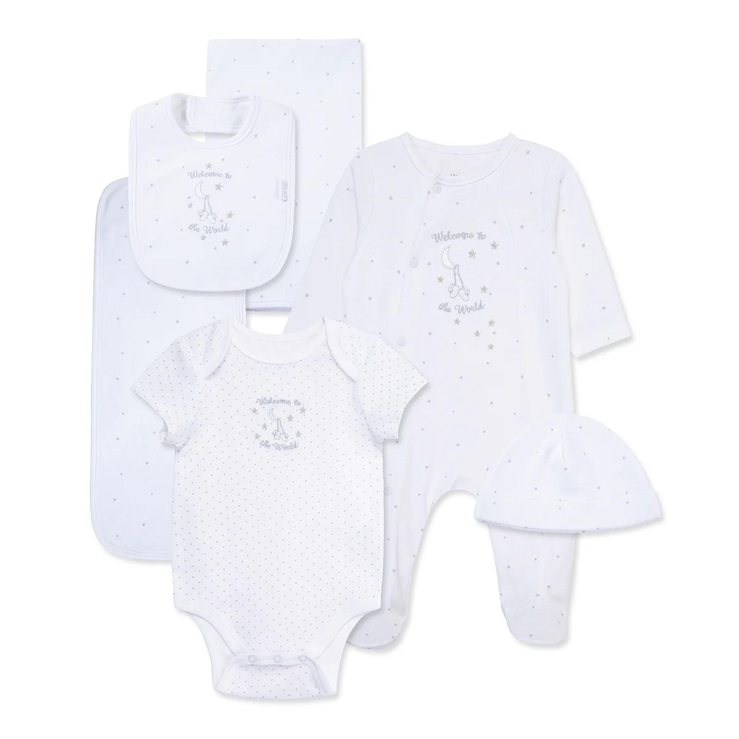 WHITE 6 PC GIFT SET WELCOME TO THE WORLD / LLO16120M-L110
