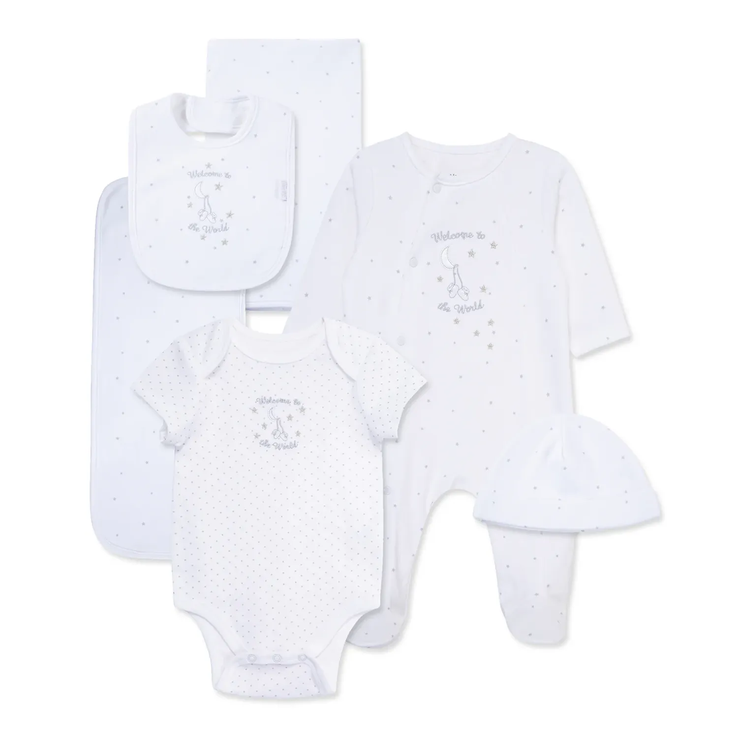 WHITE 6 PC GIFT SET WELCOME TO THE WORLD / LLO16120M-L110