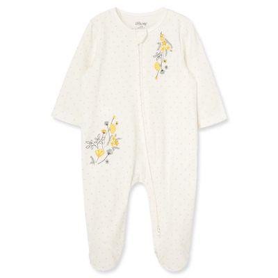 IVORY SLEEPER YELLOW PRIMROSE EMBRODIERY FRILL TRIM / LBQ11913N-L150