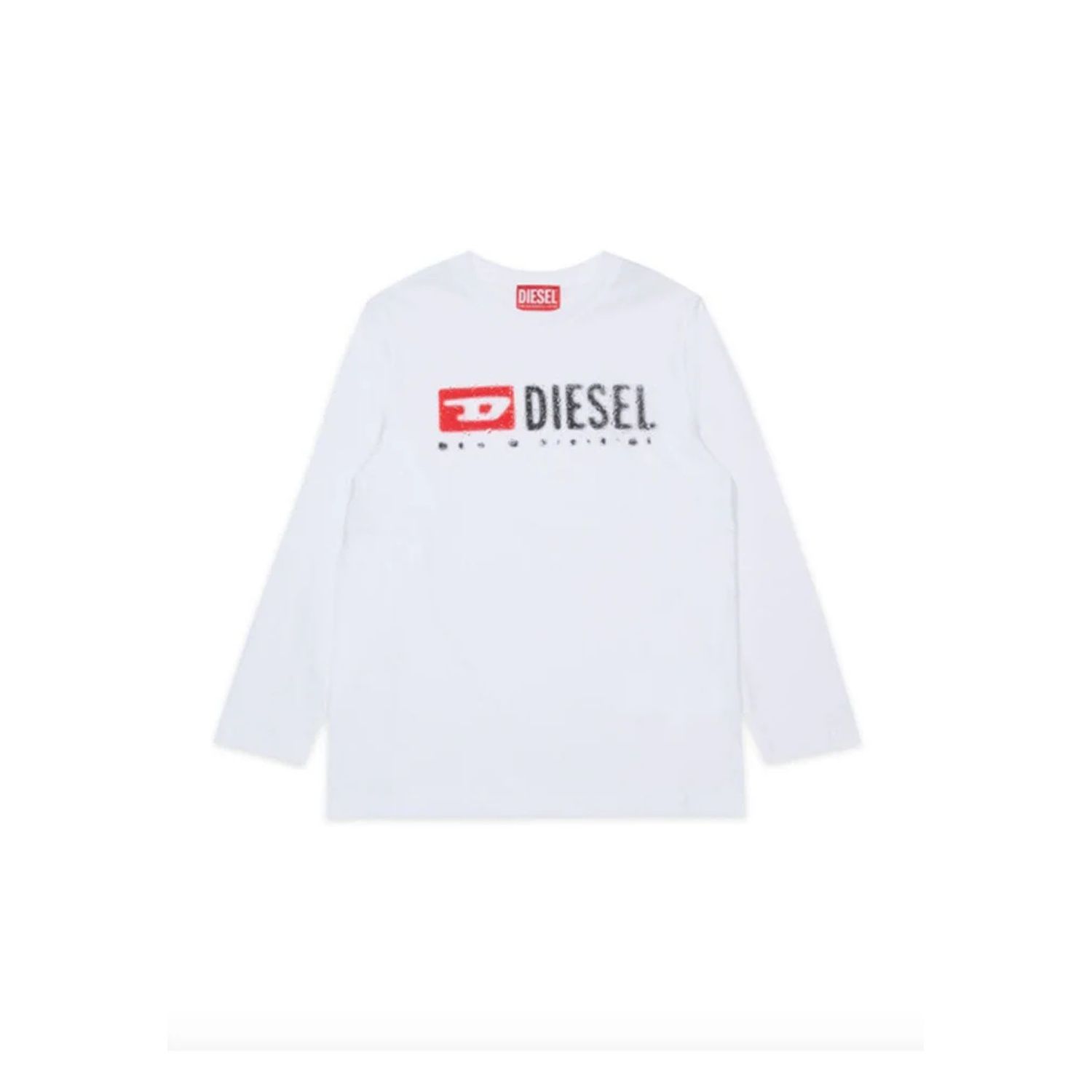 WHITE TSHIRT LONG SLEEVE BLACK LOGO TDROPS / J02474-00Y19-K100