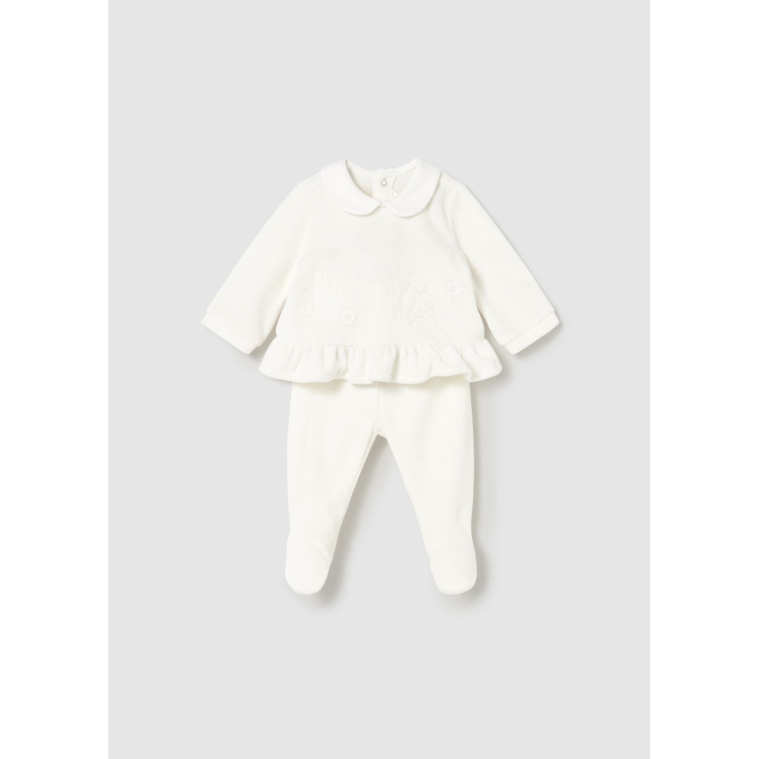 NATURAL CREAM 2PC VELOUR LEG WARMER SET / 2554-054