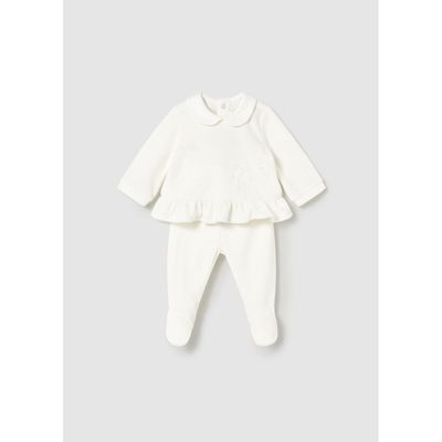 NATURAL CREAM 2PC VELOUR LEG WARMER SET / 2554-054