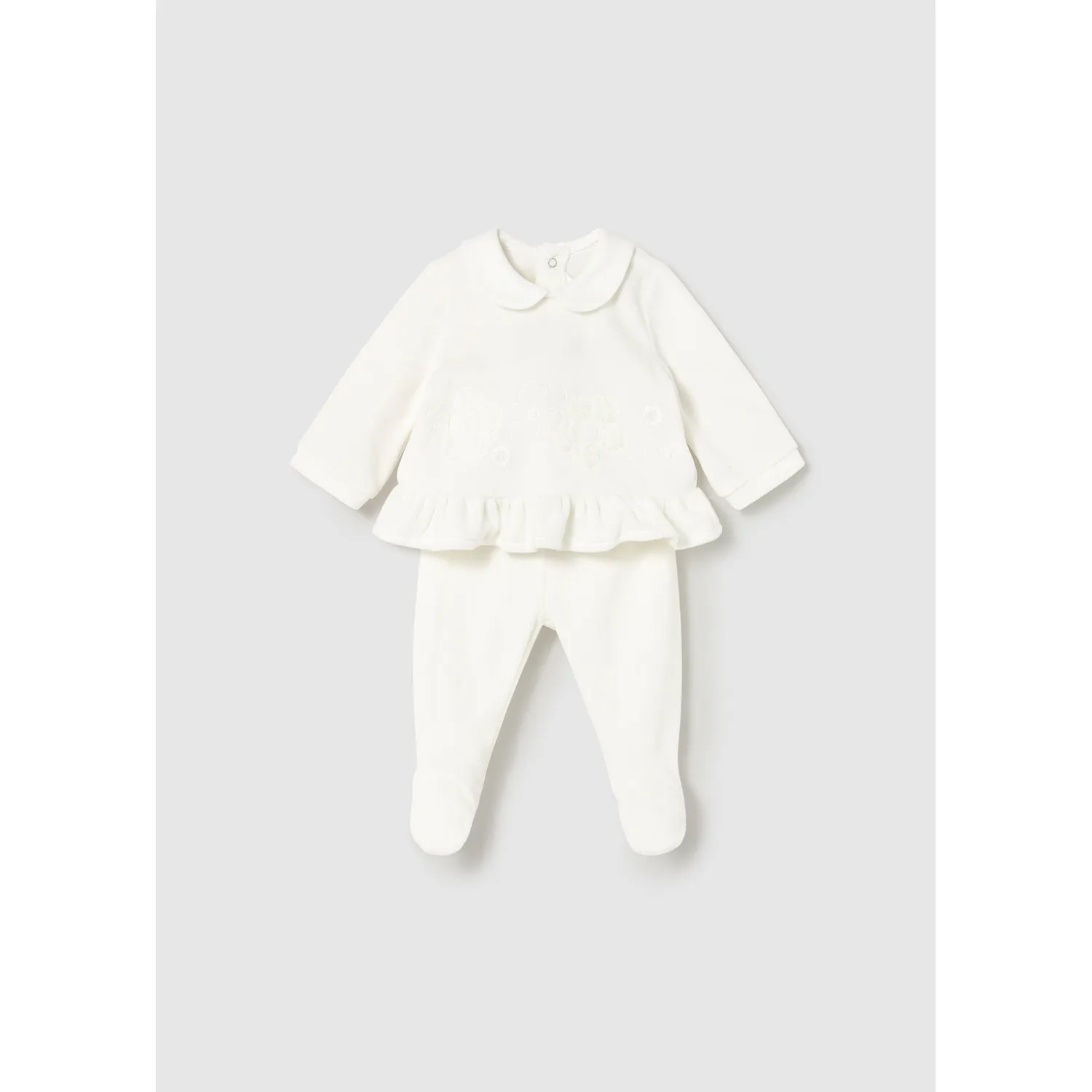 NATURAL CREAM 2PC VELOUR LEG WARMER SET / 2554-054