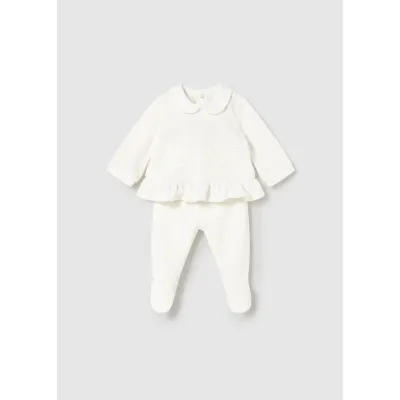 NATURAL CREAM 2PC VELOUR LEG WARMER SET / 2554-054