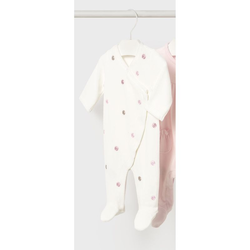 OFF WHITE SLEEPER PINK FLOWER EMBRODIERY FRONT CLOSURE / 2706-011