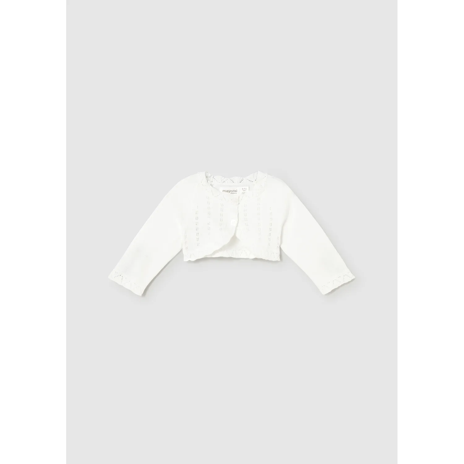 OFF WHITE KNIT BOLERO CARDIGAN CUTOUT PATTERN / 307-077