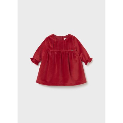 RED VELOUR DRES LONG SLEEVE / 2819-041