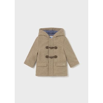 LIGHT BROWN HOODED TRENCH COAT WOOL / 2425-055