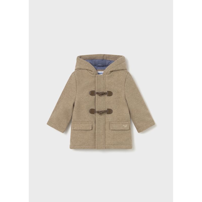 LIGHT BROWN HOODED TRENCH COAT WOOL / 2425-055