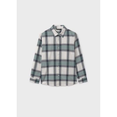 GREEN & GREY CHECKED SHIRT LONG SLEEVE / 7107-050
