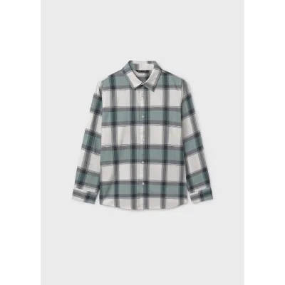 GREEN & GREY CHECKED SHIRT LONG SLEEVE / 7107-050