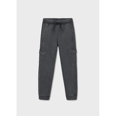 BLACK KNIT CARGO PANT PREWASHED / 7561-079