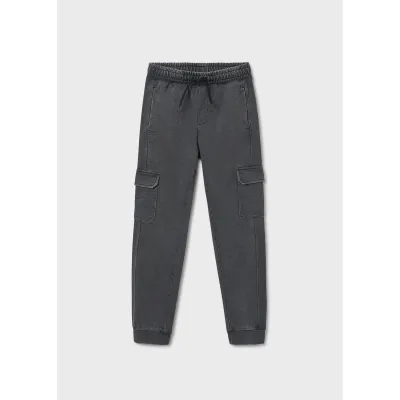 BLACK KNIT CARGO PANT PREWASHED / 7561-079