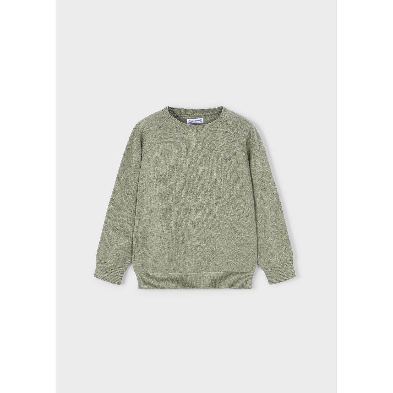 GREEN COTTON SWEATER CREWNECK / 323-010