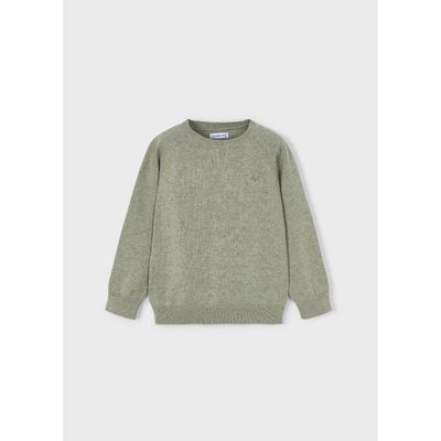 GREEN COTTON SWEATER CREWNECK / 323-010