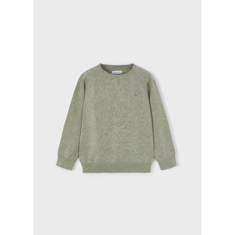 GREEN COTTON SWEATER CREWNECK / 323-010