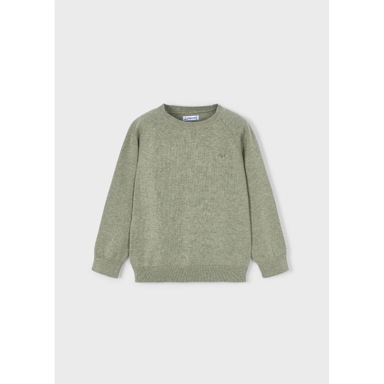 GREEN COTTON SWEATER CREWNECK / 323-010