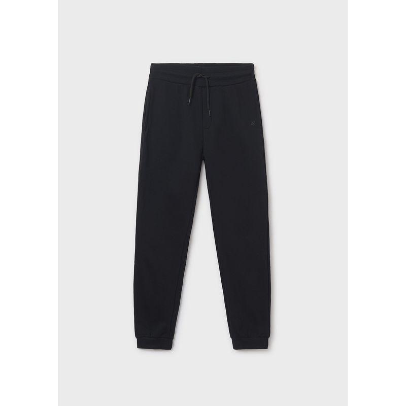 BLACK TRACK PANT FLEECE CUFFED / 705-087