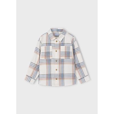 BEIGE STRIPED SHIRT WITH POCKETS / 4128-035