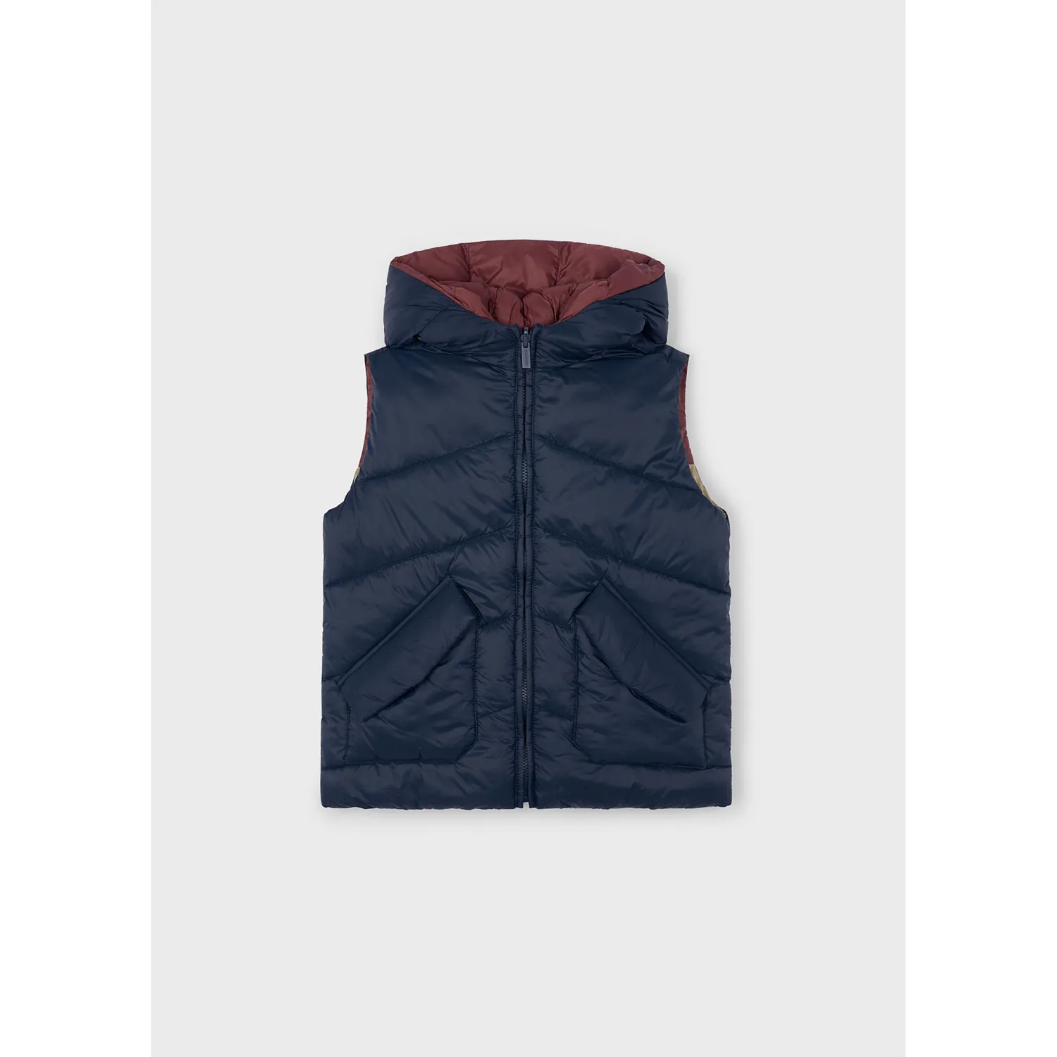 NAVY REVERSIBLE HOODED VEST OUTDOOR / 4382-051