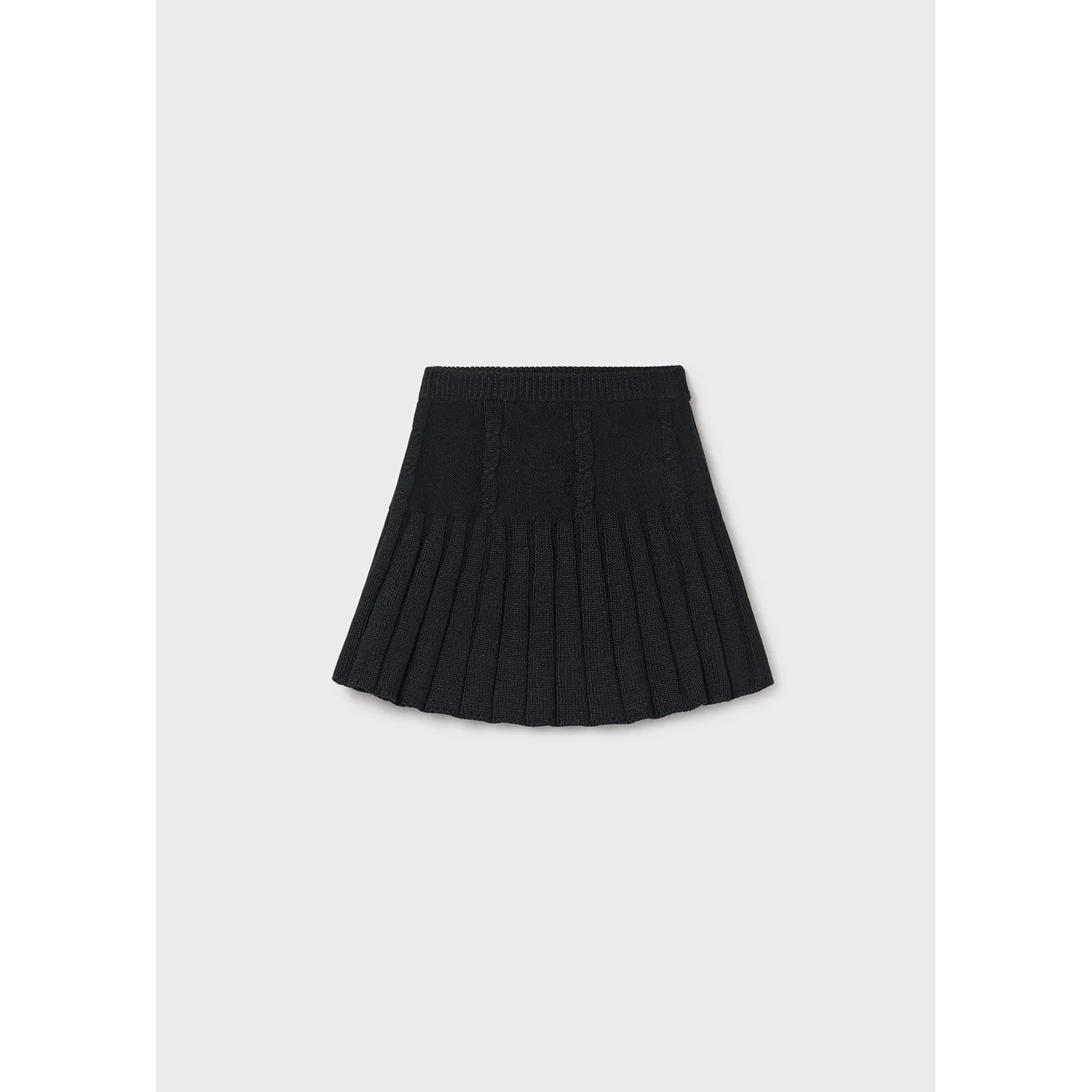 BLACK KNIT SKIRT FLARED RIBBED / 7902-036