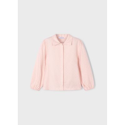 PALE PINK BLOUSE SILVER DOTS PRINT / 4133-027