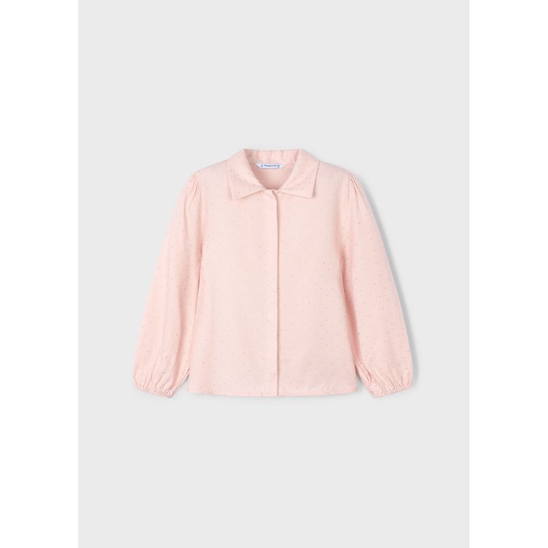 PALE PINK BLOUSE SILVER DOTS PRINT / 4133-027