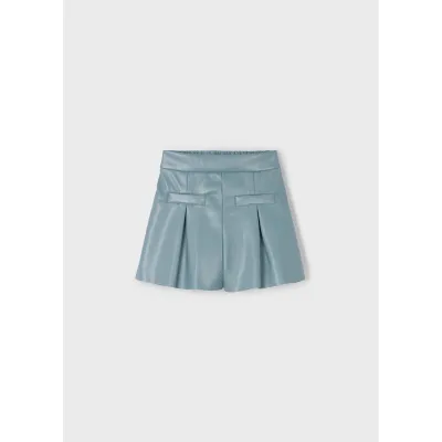 SAGE GREEN SHORTS PLEATED PLEATHER / 4223-080