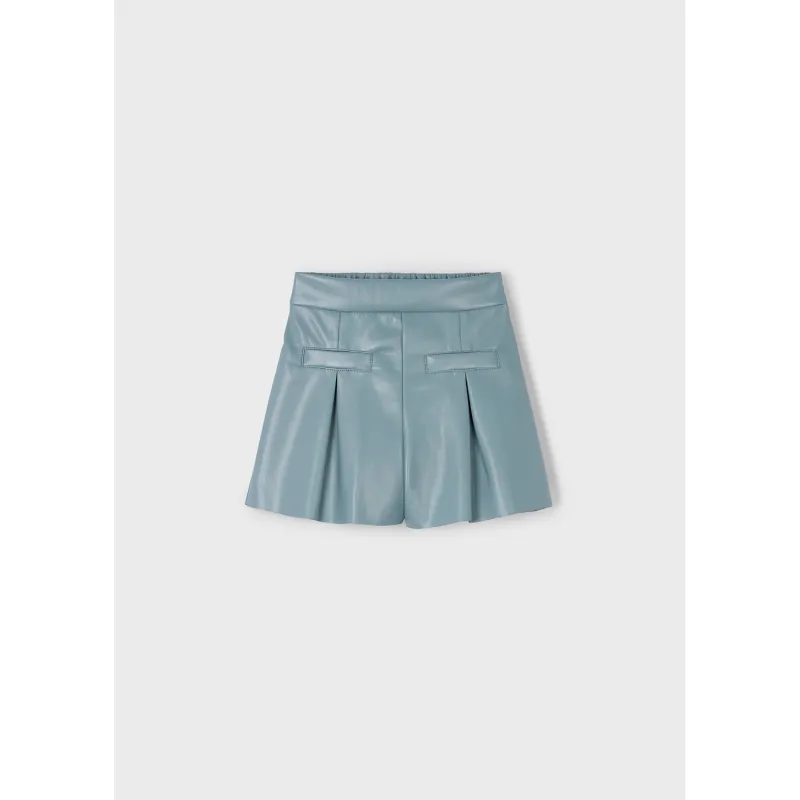 SAGE GREEN SHORTS PLEATED PLEATHER / 4223-080