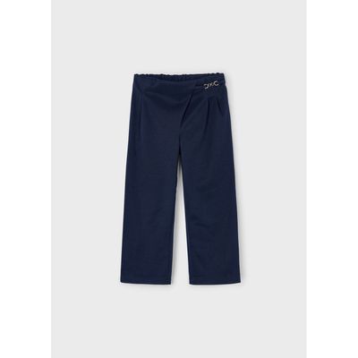 NAVY PLEATED PANTS ELASTIC WAIST / 4573-069