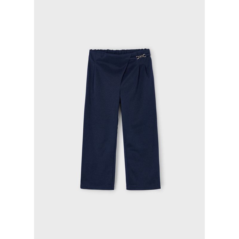 NAVY PLEATED PANTS ELASTIC WAIST / 4573-069