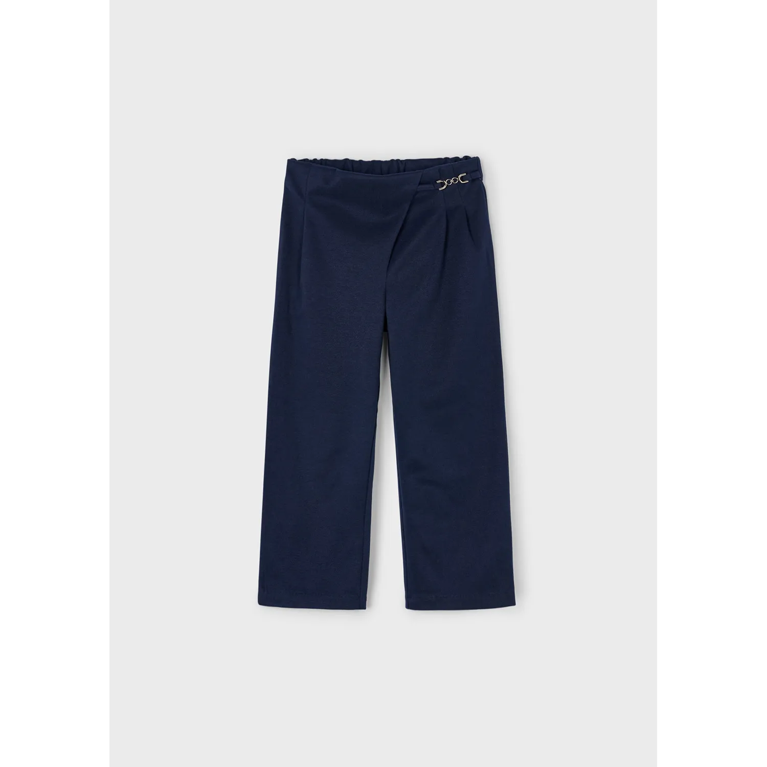 NAVY PLEATED PANTS ELASTIC WAIST / 4573-069
