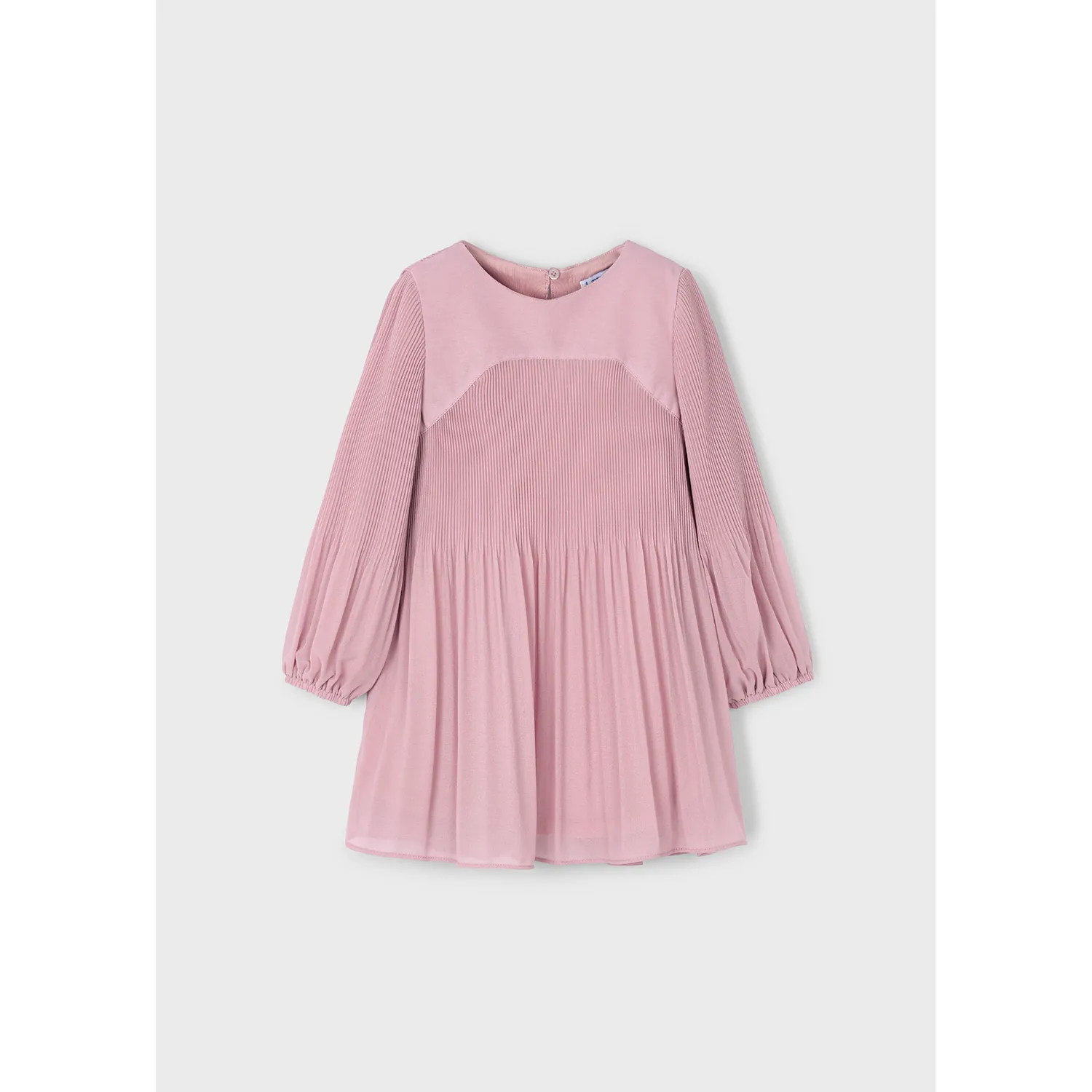 PALE ROSE PLEATED DRESS CHIFFON LONG SLEEVE / 4922-038 PALE ROSE PLEATED DRESS CHIFFON LONG SLEEVE / 4922-038