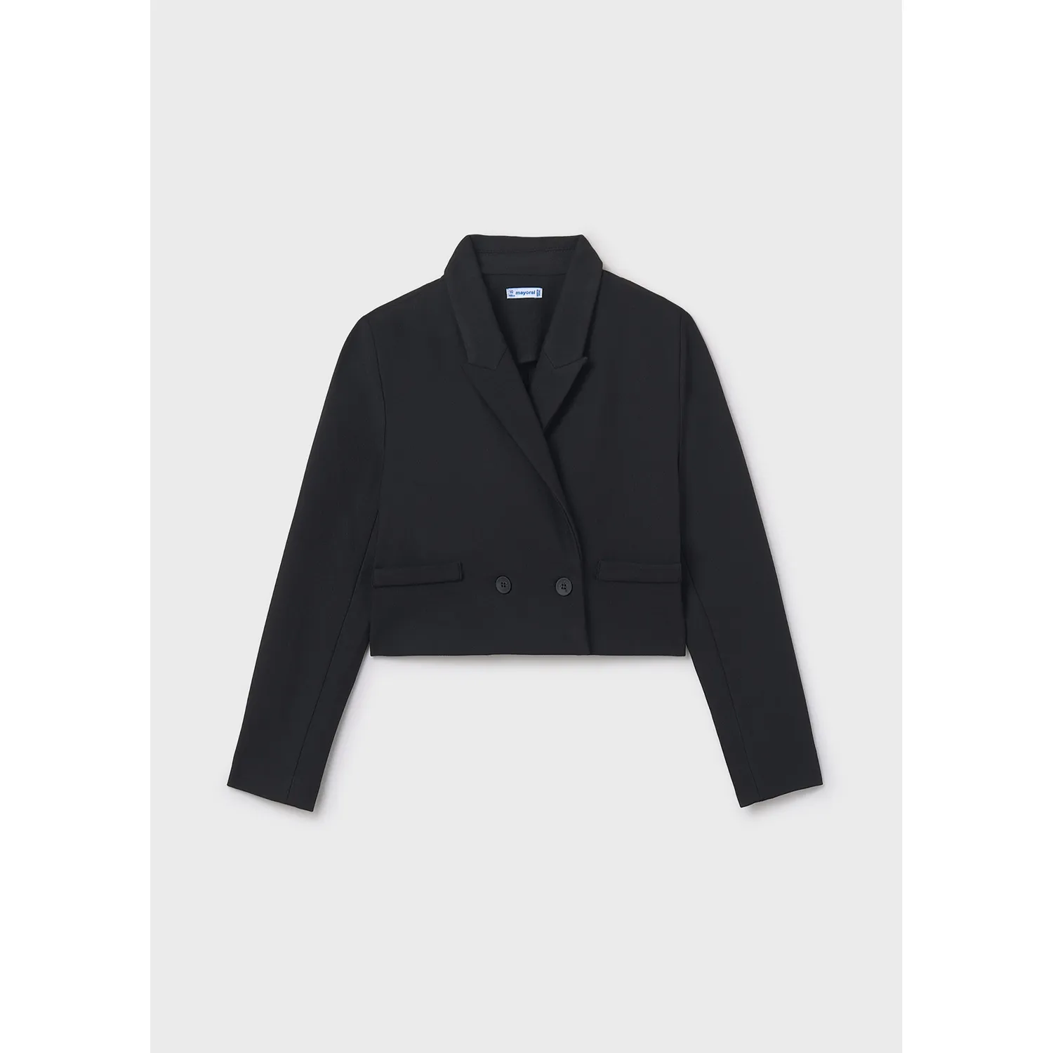 BLACK KNIT JACKET STRETCH 1 BUTTON CLOSURE / 7427-075
