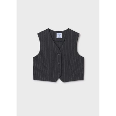 CHARCOAL STRIPED VEST 3 BUTTONS / 7320-044