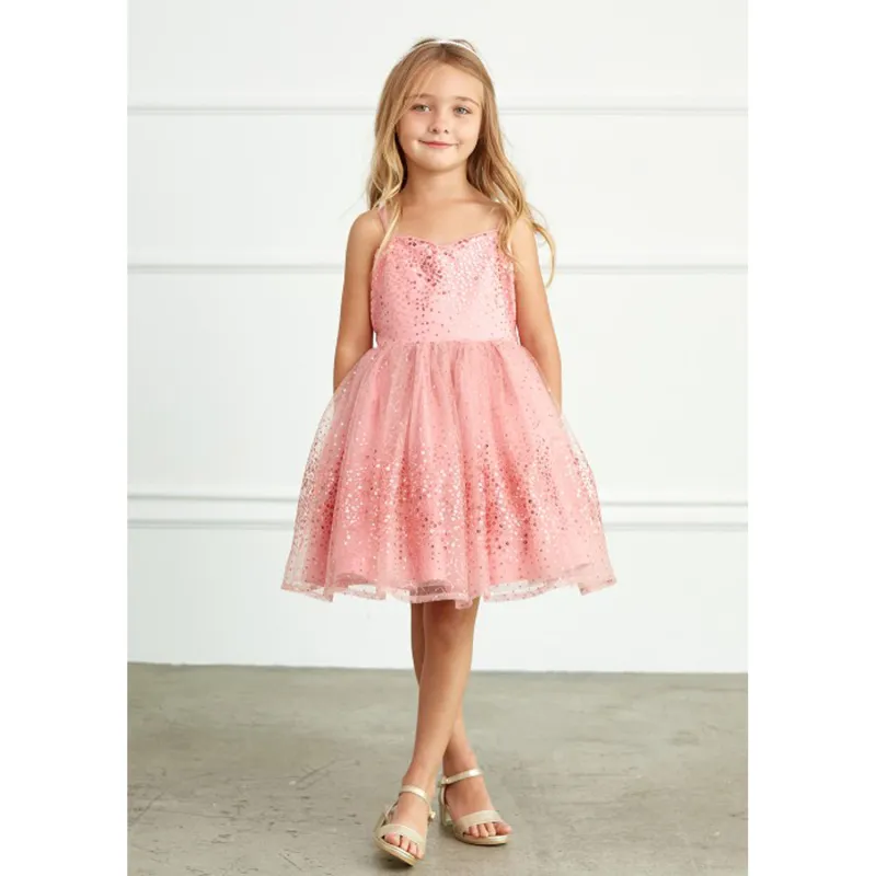 MAUVE PINK SEQUIN DRESS SPAGHETTI STRAP / 5825