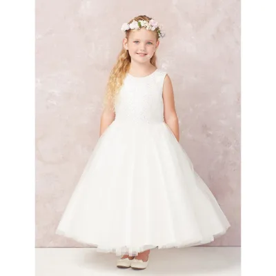 IVORY CRISS CROSS BEADED BODICE TULLE SKIRT / 5752