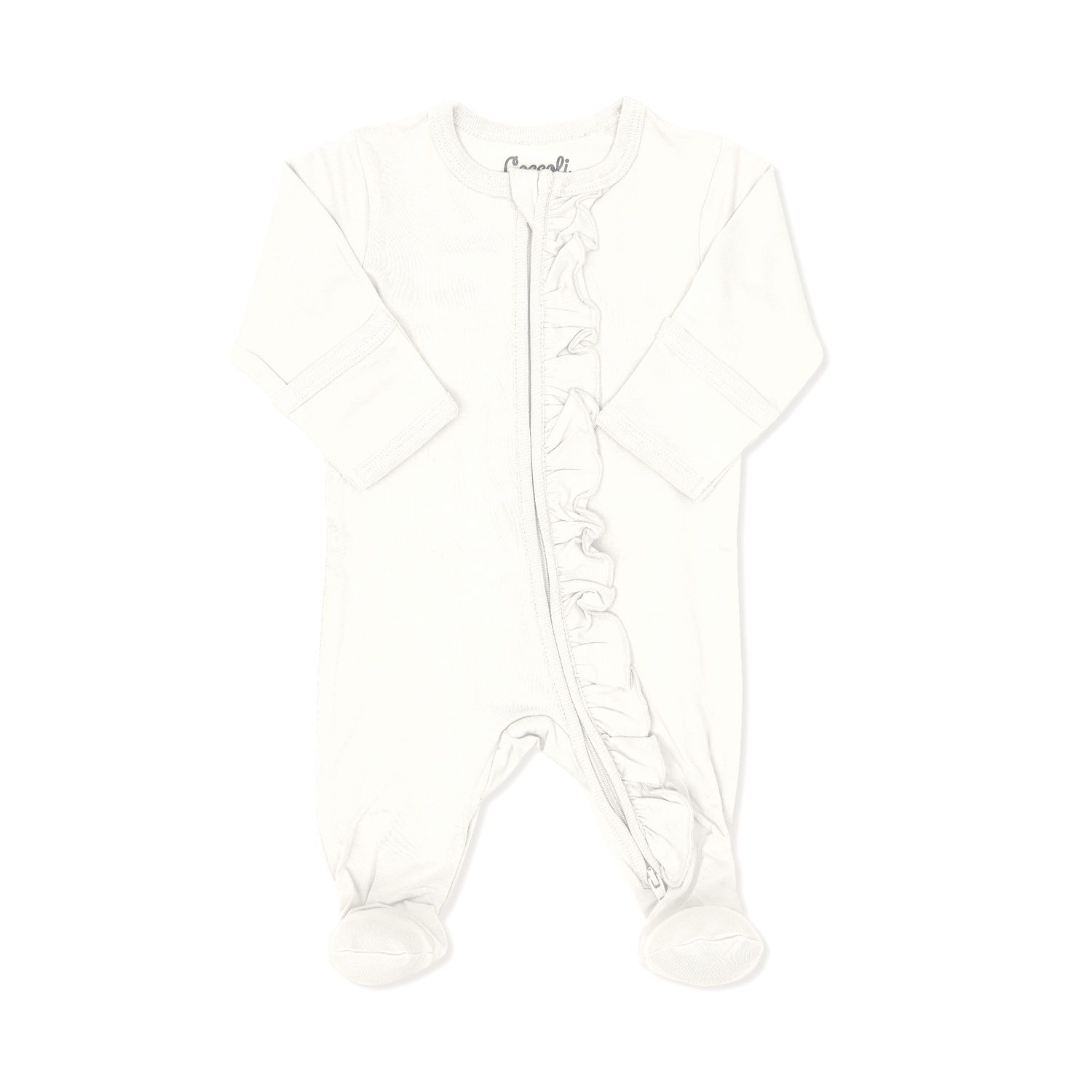 OFF WHITE SLEEPER 2 WAY FRONT CLOSURE FRILL TRIM STRETCH / PM5687-2