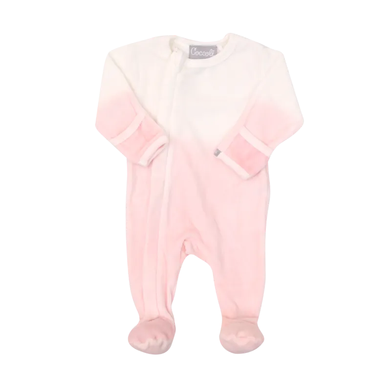 PINK & WHITE VELOUR SLEEPER 2WAY ZIPPER SIDE CLOSURE / PDV5327-960