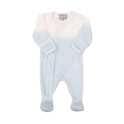WHITE & BLUE VELOUR SLEEPER 2 WAY SIDE ZIPPER CLOSURE / PDV5327-980