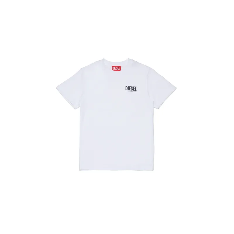 WHITE TSHIRT BLK DSL LOGO SHORT SLEEVE UTILLO / J02504-K100